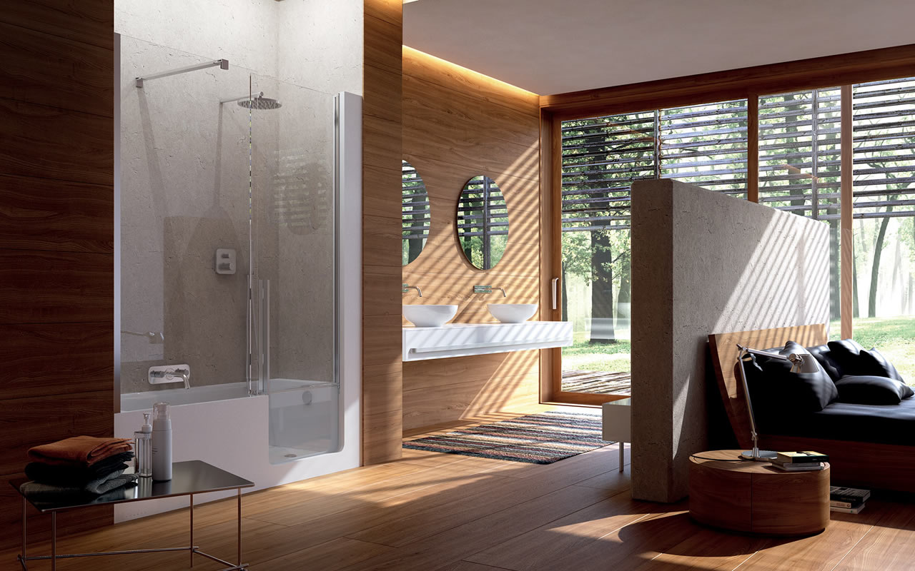 Glass1989: soluzioni bagno su misura, con qualità e design made in ... Doccia e vasca insieme 70cm